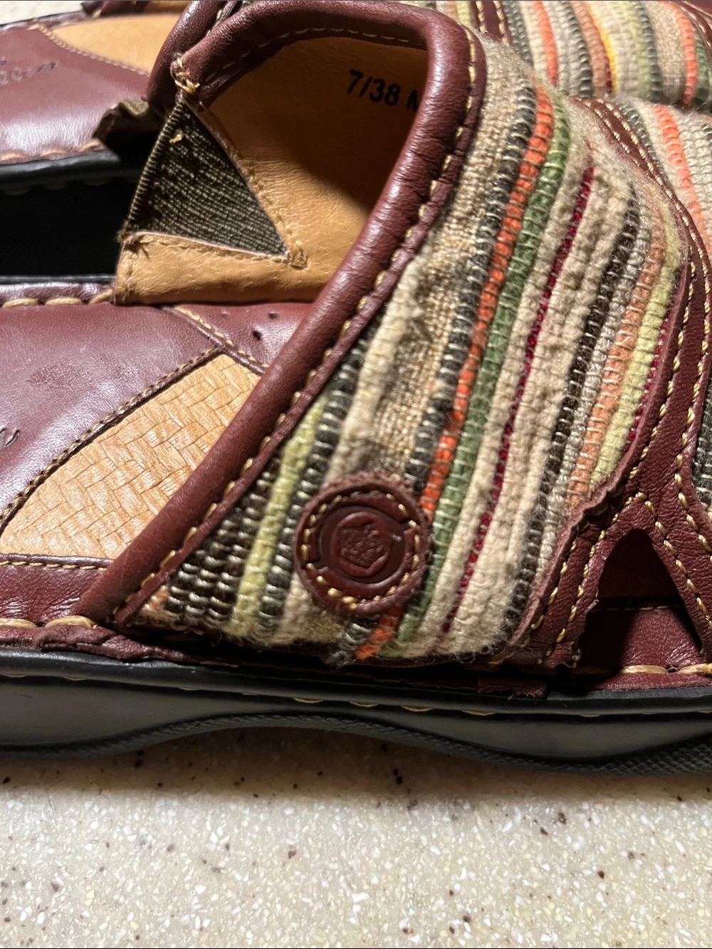 Born Women's Brown Multistripe Slide Sandals